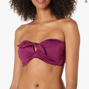 Seafolly DD Tie Front Bandeau Bikini Top with Underwire